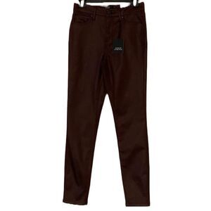 Simply Vera Vera Wang Plum Faux Leather Stretch Skinny Pamts with Black Harware